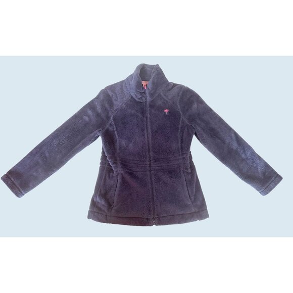 LILLY PULITZER Maddie Full ZIp Fleece Jacket Navy Blue Size Medium - Picture 3 of 7